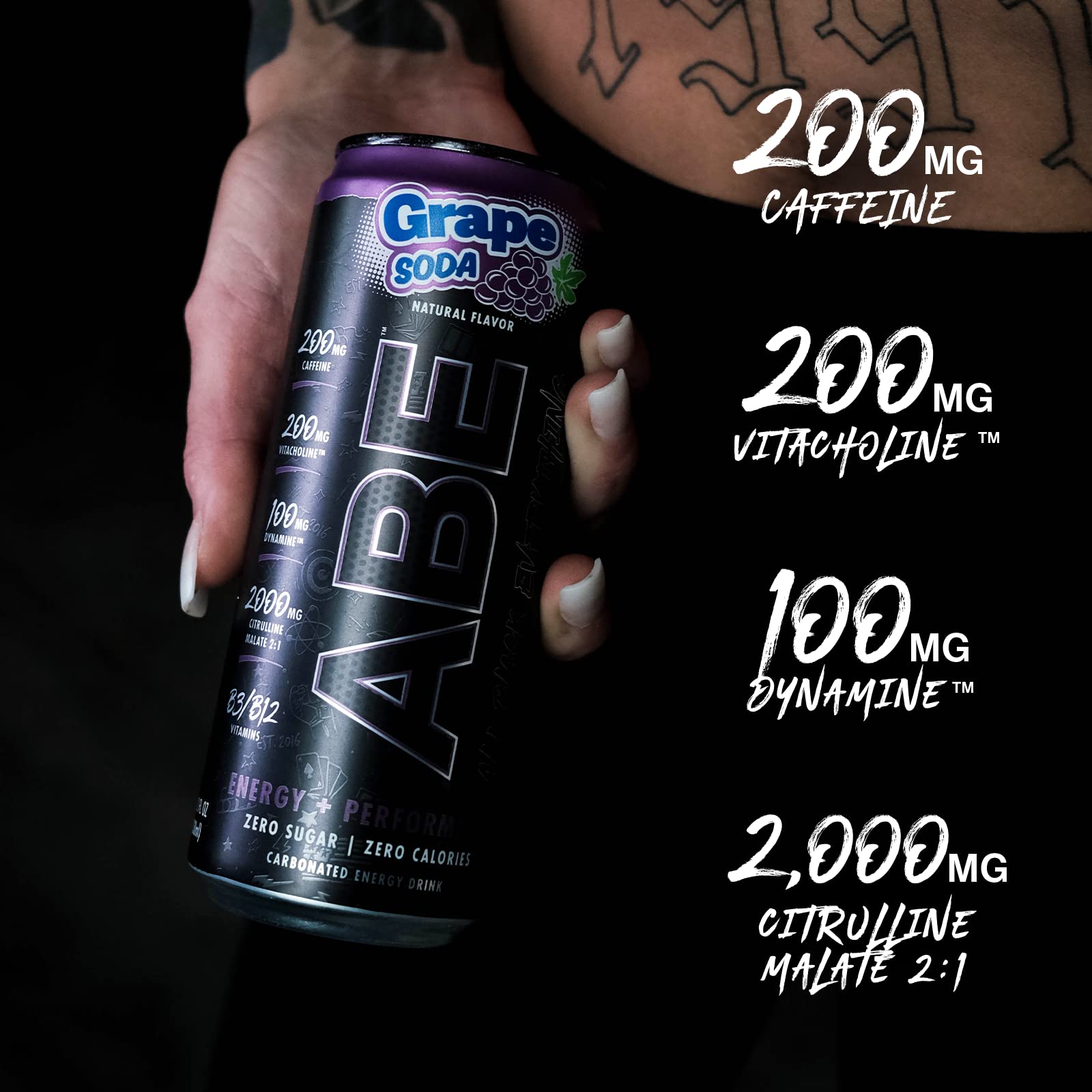 ABE Energy + Performance Sugar Free Energy Drink - All Black Everything Drink ABE all black everything buy supplements canada