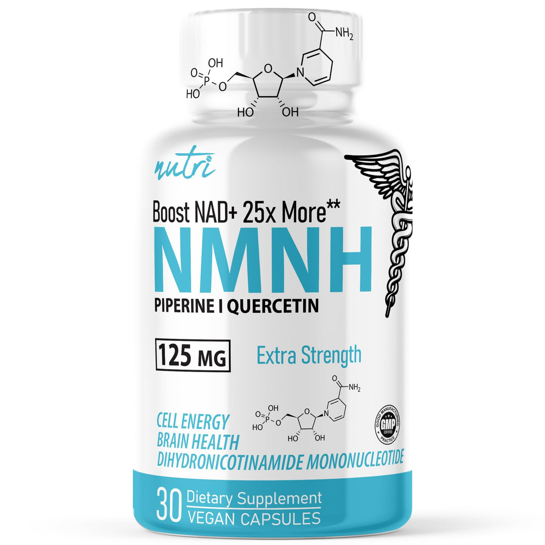 Nature's Fusions NMNH with Piperine & Quercetin - Boost NAD+ with Dihydronicotinamide Mononucleotide (30 Capsules) Nature's Fusions buy supplements canada