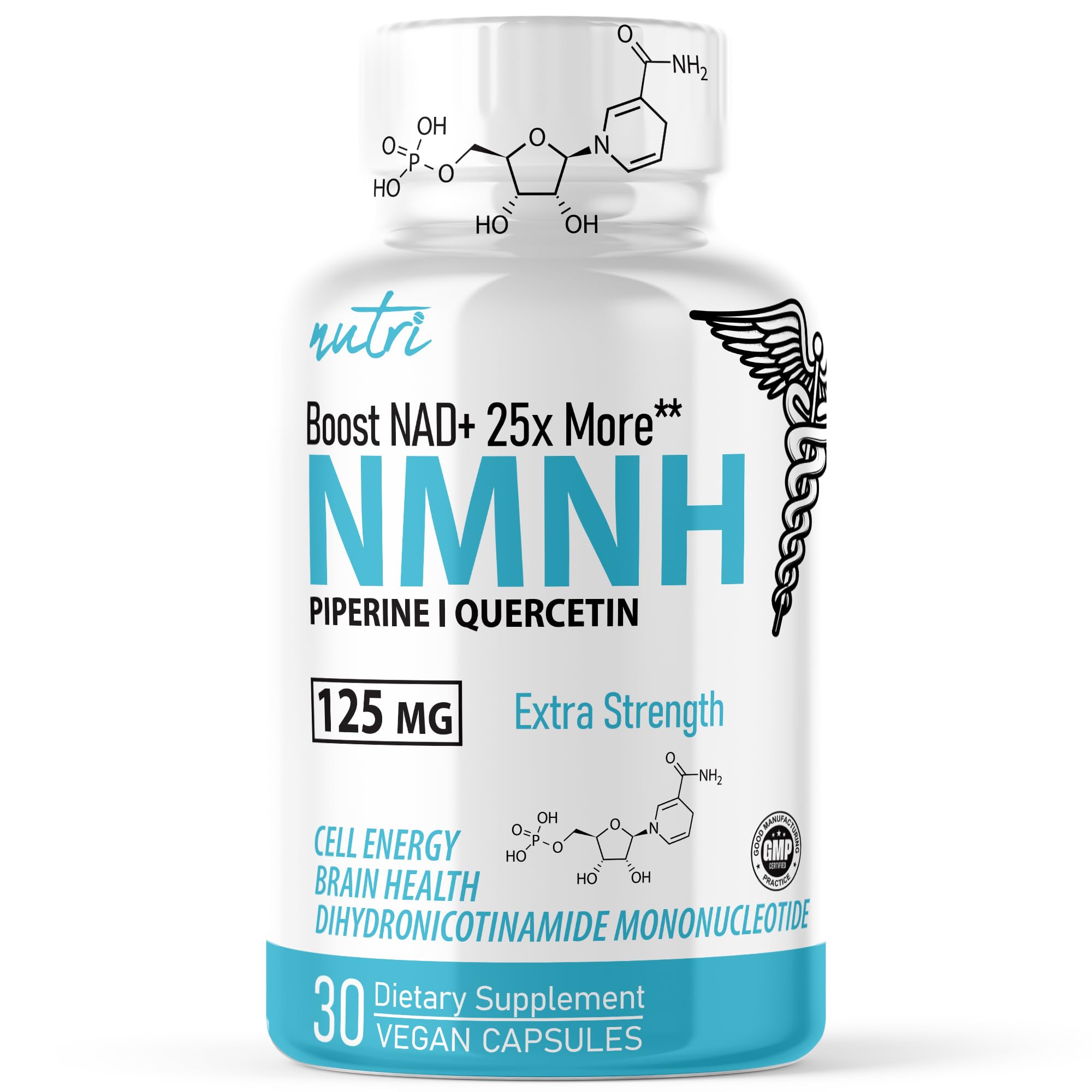 Nature's Fusions NMNH with Piperine & Quercetin - Boost NAD+ with Dihydronicotinamide Mononucleotide (30 Capsules) Nature's Fusions buy supplements canada