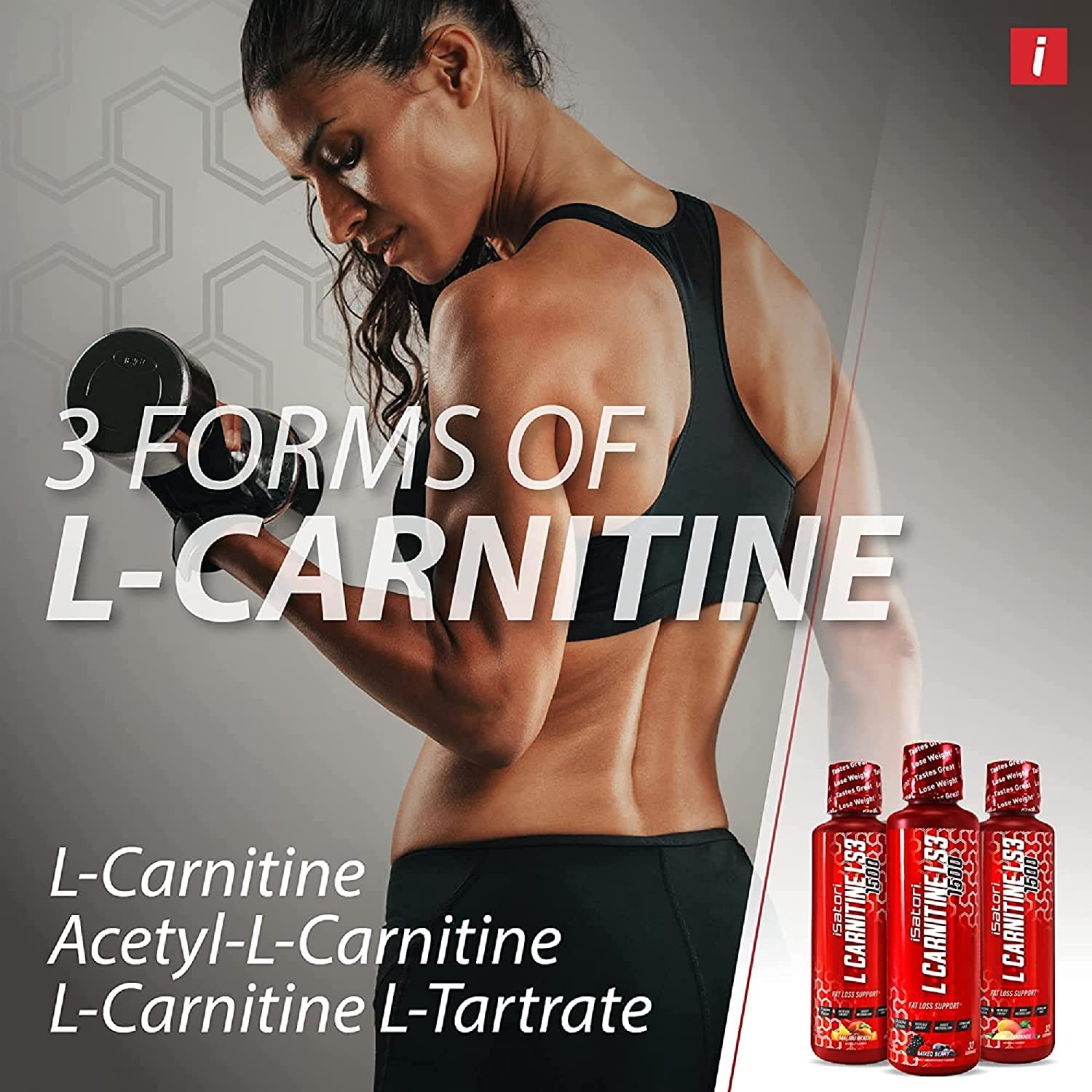 iSatori L-Carnitine LS3 3000, Liquid L-Carnitine with Acetyl L-Carnitine, L-Carnitine L-Tartrate, Stimulant Free Pre Workout, Low Calories, Sugar, Gluten, iSatori buy supplements canada