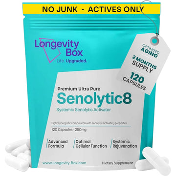 Senolytic Anti-Aging Supplement | Fisetin, Quercetin,NAC, Gamma Tocotrienols | 8-in-1 Cellular Regeneration & Longevity Formula | Boost Energy, Mental Clarity & Healthspan | 120 Vegan Capsules Longevity Box buy supplements canada