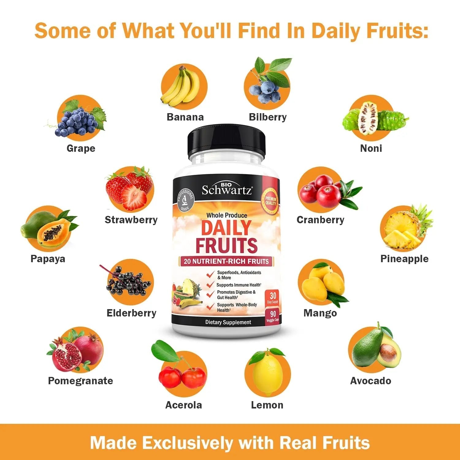BioSchwartz Daily Fruits and Veggies Supplement for Women and Men (1 Month Supply) Plus Daily Multivitamin BioSchwartz buy supplements canada