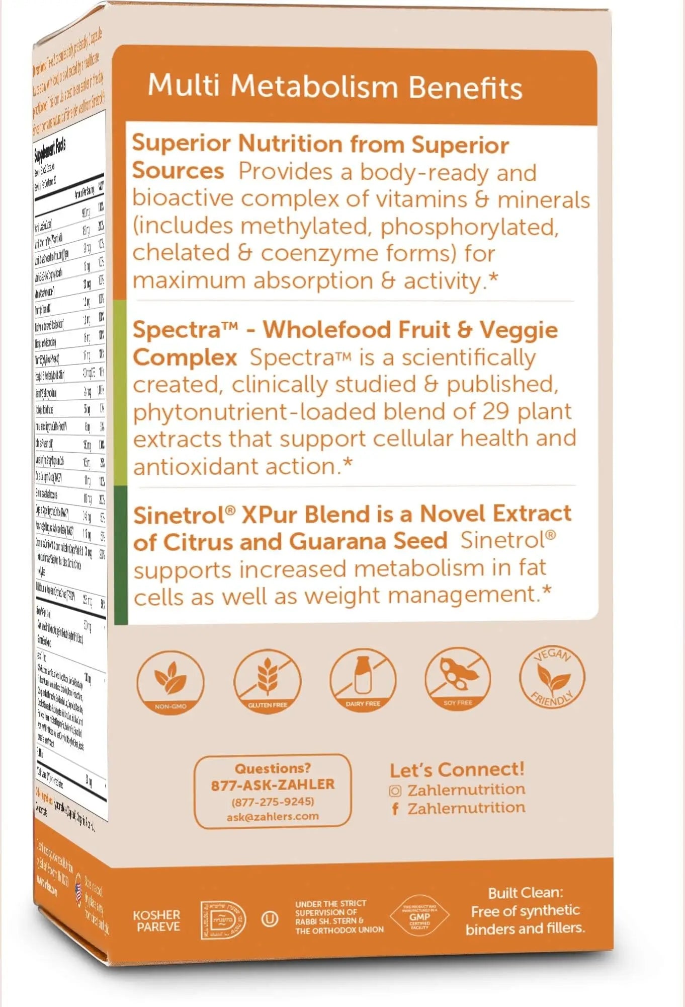 Zahler Multivitamin Metabolism + Weight Management Support for Women and Men with Iron, Certified Kosher, 60 Capsules Zahler buy supplements canada