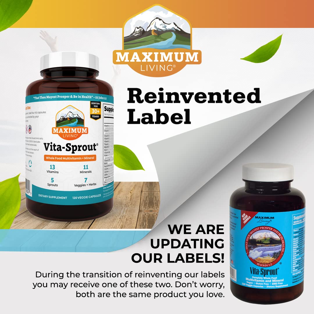 Maximum Living - Vita-Sprout Whole-Food Multivitamin & Phytonutrient Blend - 120 Capsules Maximum Living buy supplements canada
