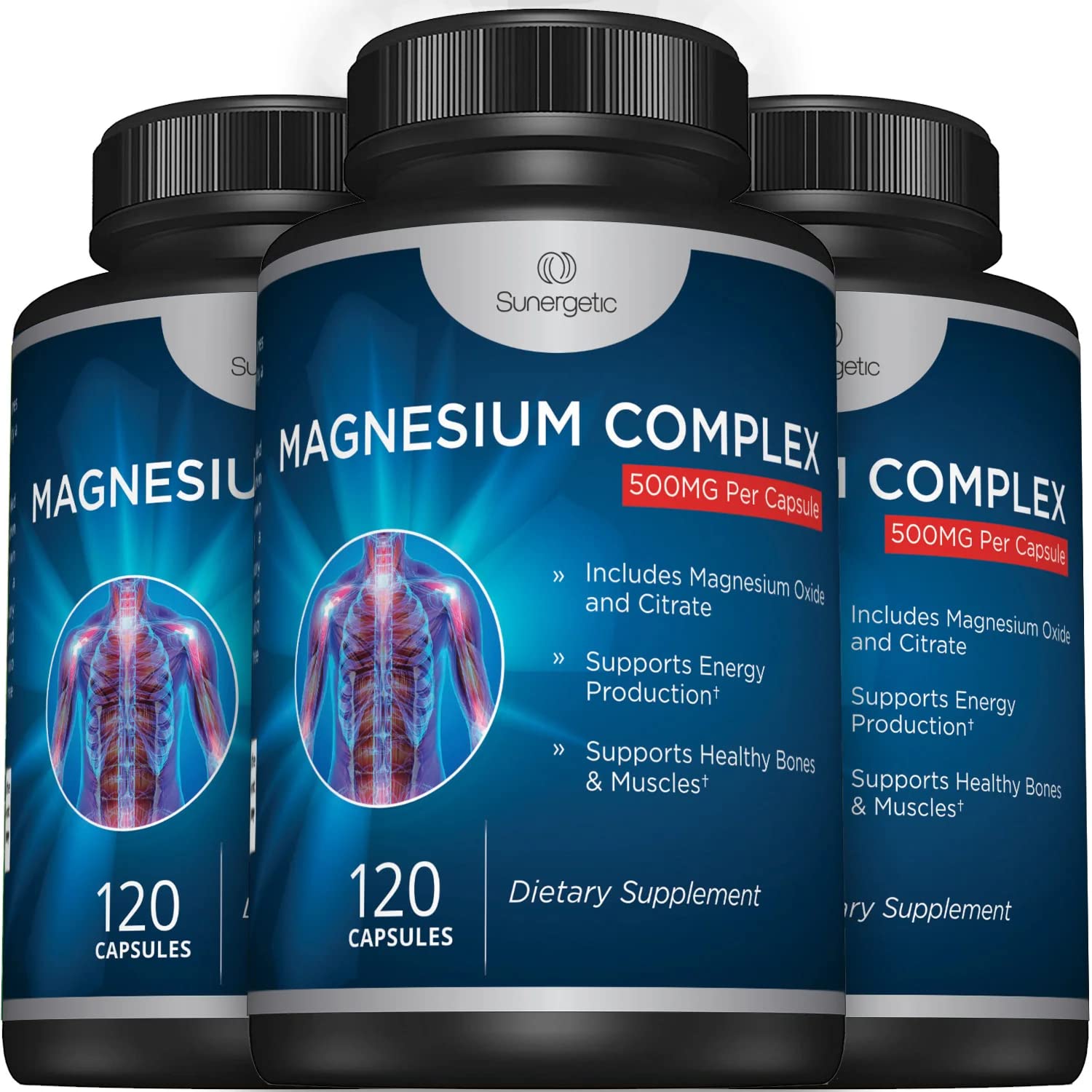 Premium Magnesium Citrate Capsules – Powerful 500mg Magnesium Oxide & Citrate Supplement – Helps Support Healthy Bones, Muscles, Teeth, Energy & Relaxation – 120 Vegetable Capsules Sunergetic buy supplements canada