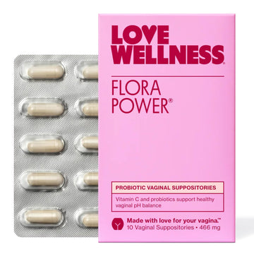 Love Wellness Flora Power | Vaginal Probiotic Suppositories with Vitamin C | Supports pH Balance & Vaginal Health | Fragrance-Free, Non-GMO & Paraben-Free | 10 Count Love Wellness buy supplements canada
