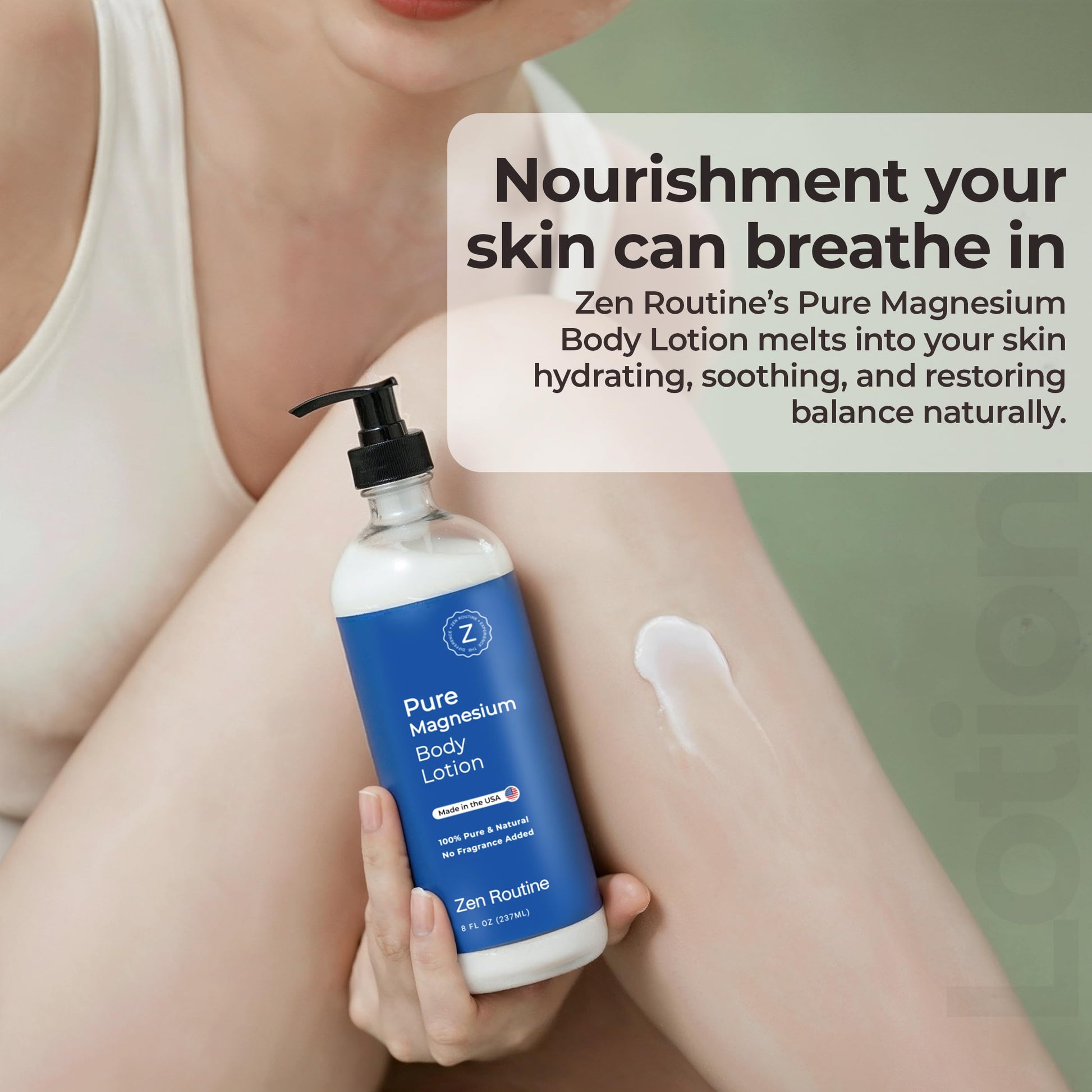 Zen Routine Magnesium Lotion for Sleep, Leg Cramps & Muscle Soreness with Shea Butter | Award-Winning Cream For Sleep – Safe for Kids – Unscented, Non-Greasy, Ultra Soothing – Made in USA Zen Routine buy supplements canada