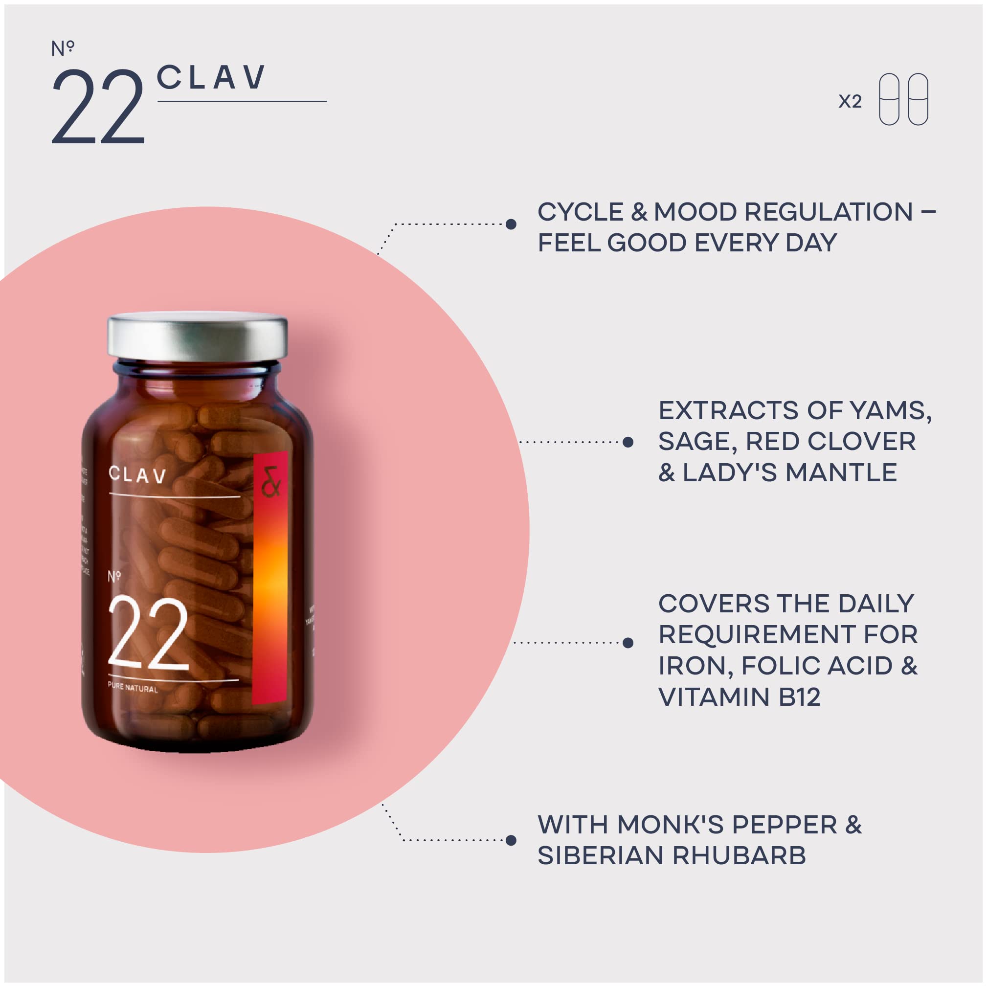 CLAV® Natural Hormone Balance for Women - PMS Relief with Siberian Rhubarb, Wild Yam & Vitex Berry - Vegan Menstrual Regulator Supplement - 120 Capsules CLAV buy supplements canada
