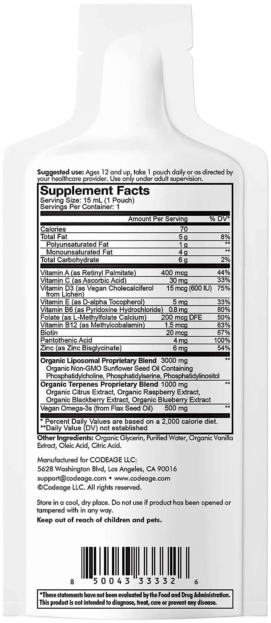 Codeage Multivitamins For Teens, Liquid Vitamin C for Teenagers, Vitamin A B6 B12 D3 E For Kids, Biotin Zinc Omega-3 Folate, Liposomal Vitamins Supplement Codeage buy supplements canada