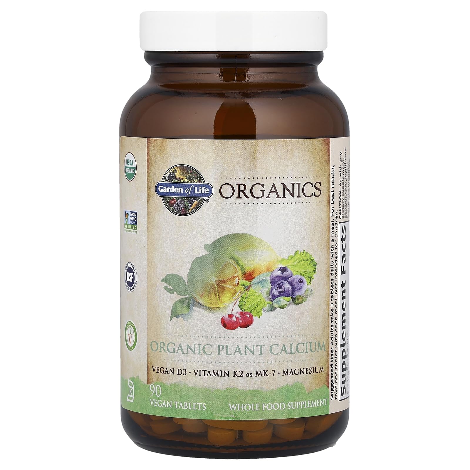Garden of Life Calcium Supplement with Magnesium & Organic Vitamin D3 K2, Made from Whole Foods, Gluten-Free, 90 Count Garden of Life buy supplements canada