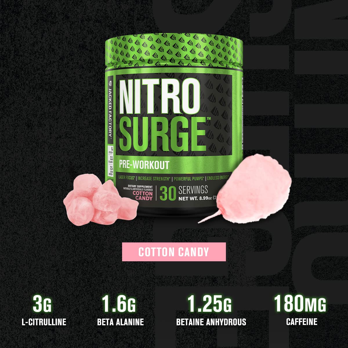 NITROSURGE Pre Workout Supplement - Endless Energy, Instant Strength Gains Jacked Factory buy supplements canada