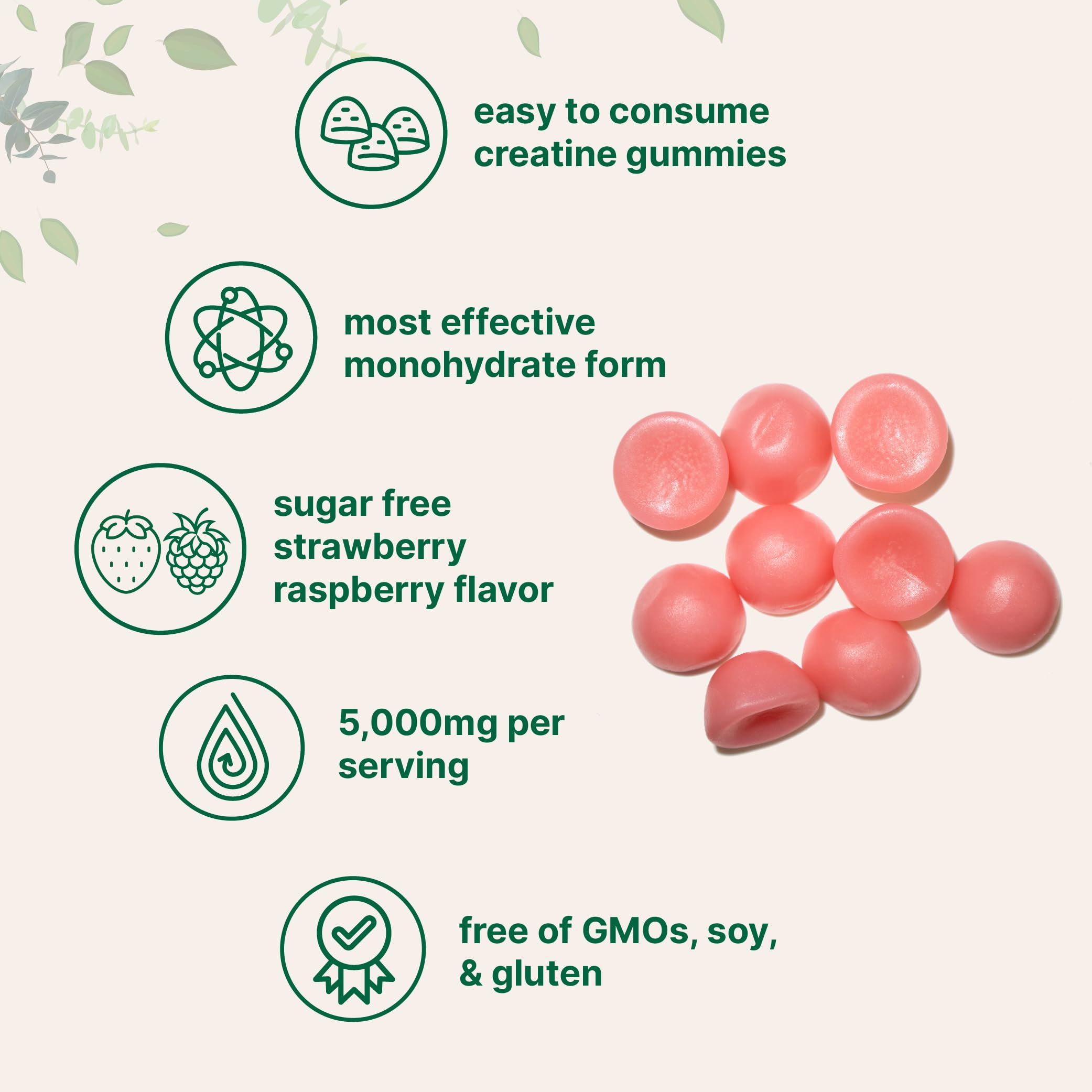 Creatine Monohydrate Gummies 5,000mg Per Serving, 120 Count | Sugar Free Strawberry Raspberry Flavored | Creatine for Women & Men | Pre Workout + Muscle Strength & Recovery Support | Non-GMO Micro Ingredients buy supplements canada