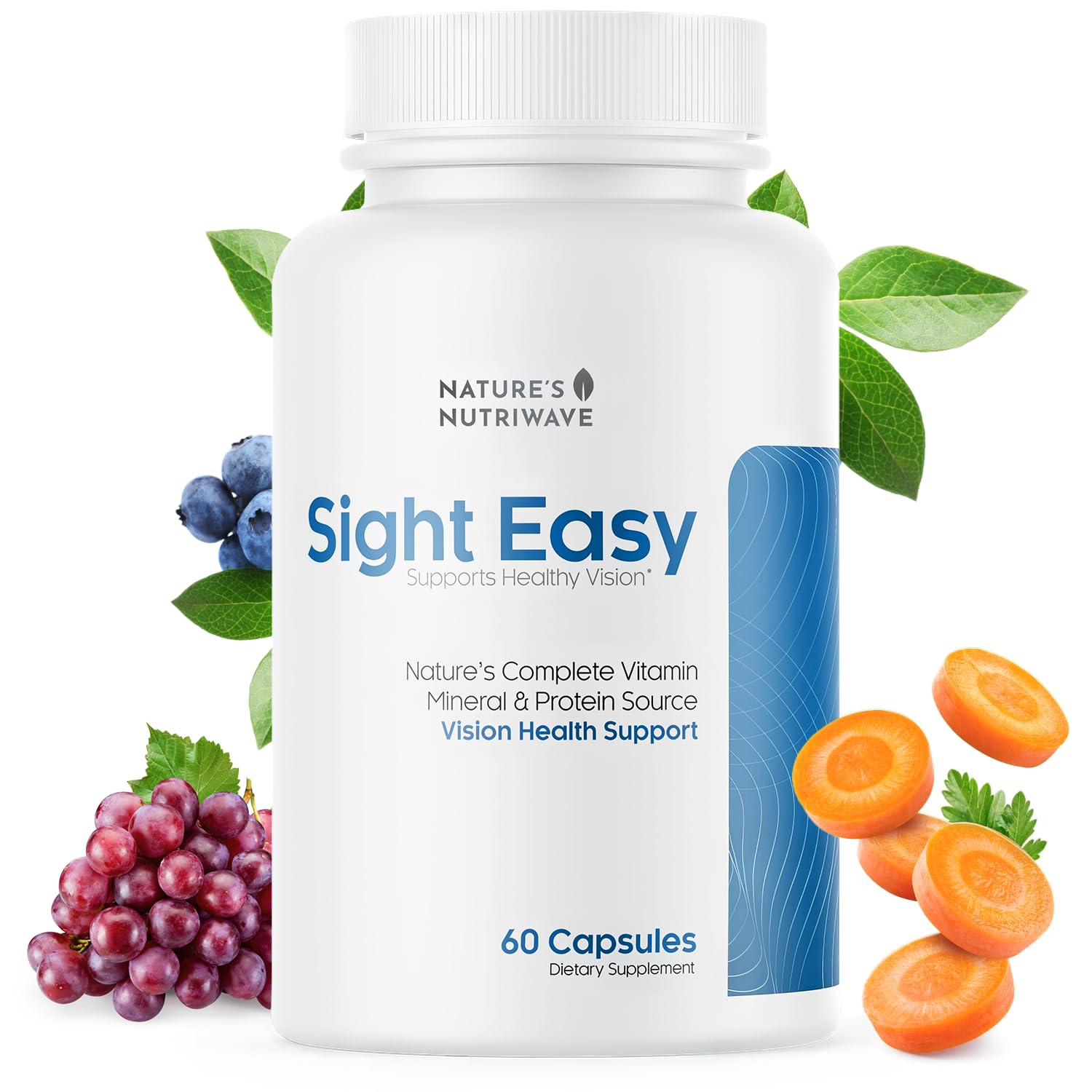 SIGHT EASY - Eye Vitamins & Mineral Supplements with Lutein & Zeaxanthin, Vitamin C, Vitamin E, Zinc and Bilberry for Healthy Vision and Eye Function Support - 60 Capsules, 1 Month Supply Nature’s NutriWave buy supplements canada