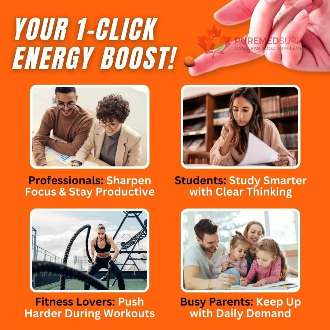 SHO Vegan Energy+ Focus Supplement Kit- Matcha Green Tea Extract, Methylated B Complex, Vitamin B and Caffeine Natural Energy Booster Without Crash, Jitters for Men and Women - 60 Pills Refill Bottle SHO buy supplements canada