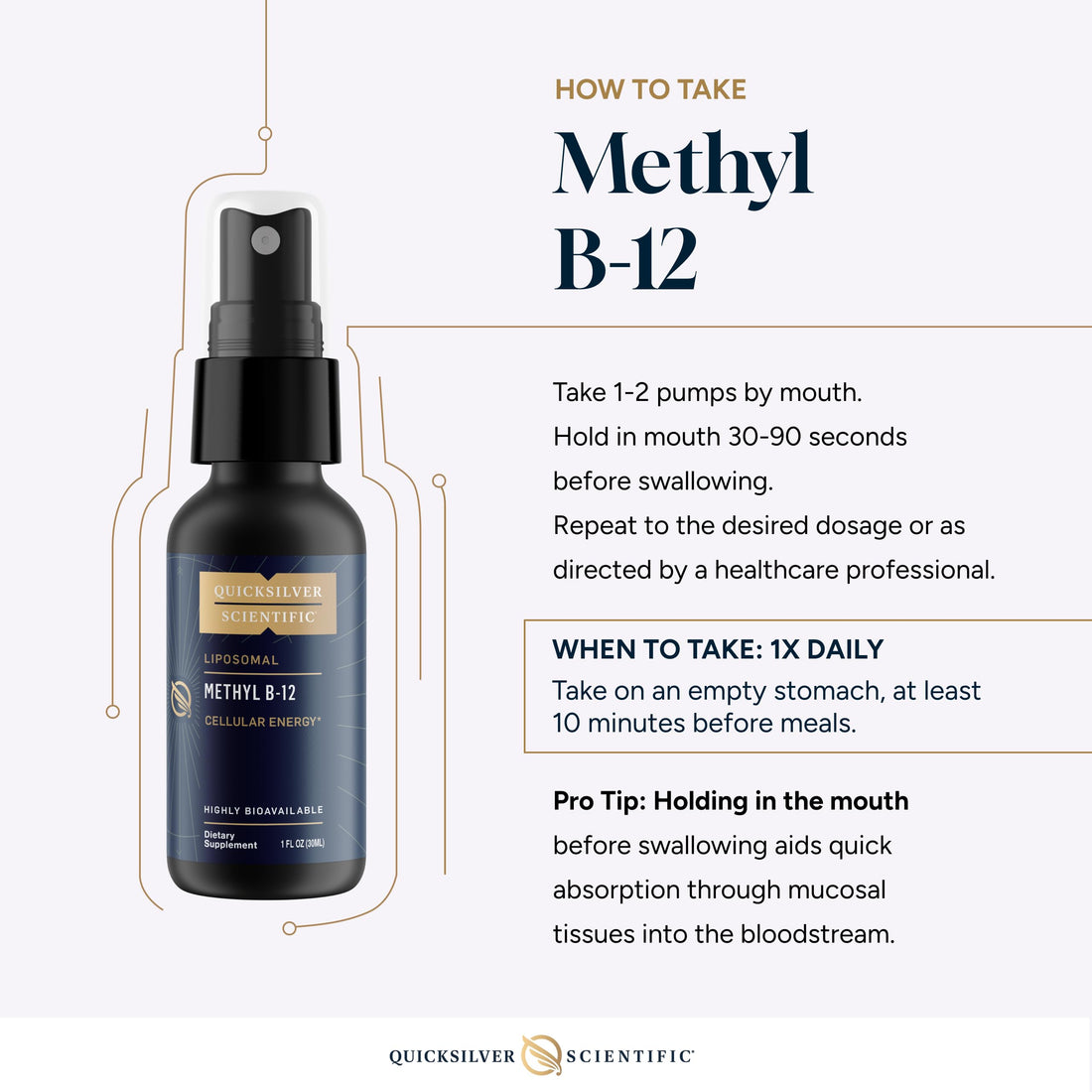 Quicksilver Scientific Methyl B12-1000mcg Vitamin B12 as Methylcobalamin - with Nano Technology for Superior Absorption - Supportive Energy Supplement (30ml / 90 Servings) Quicksilver Scientific buy supplements canada