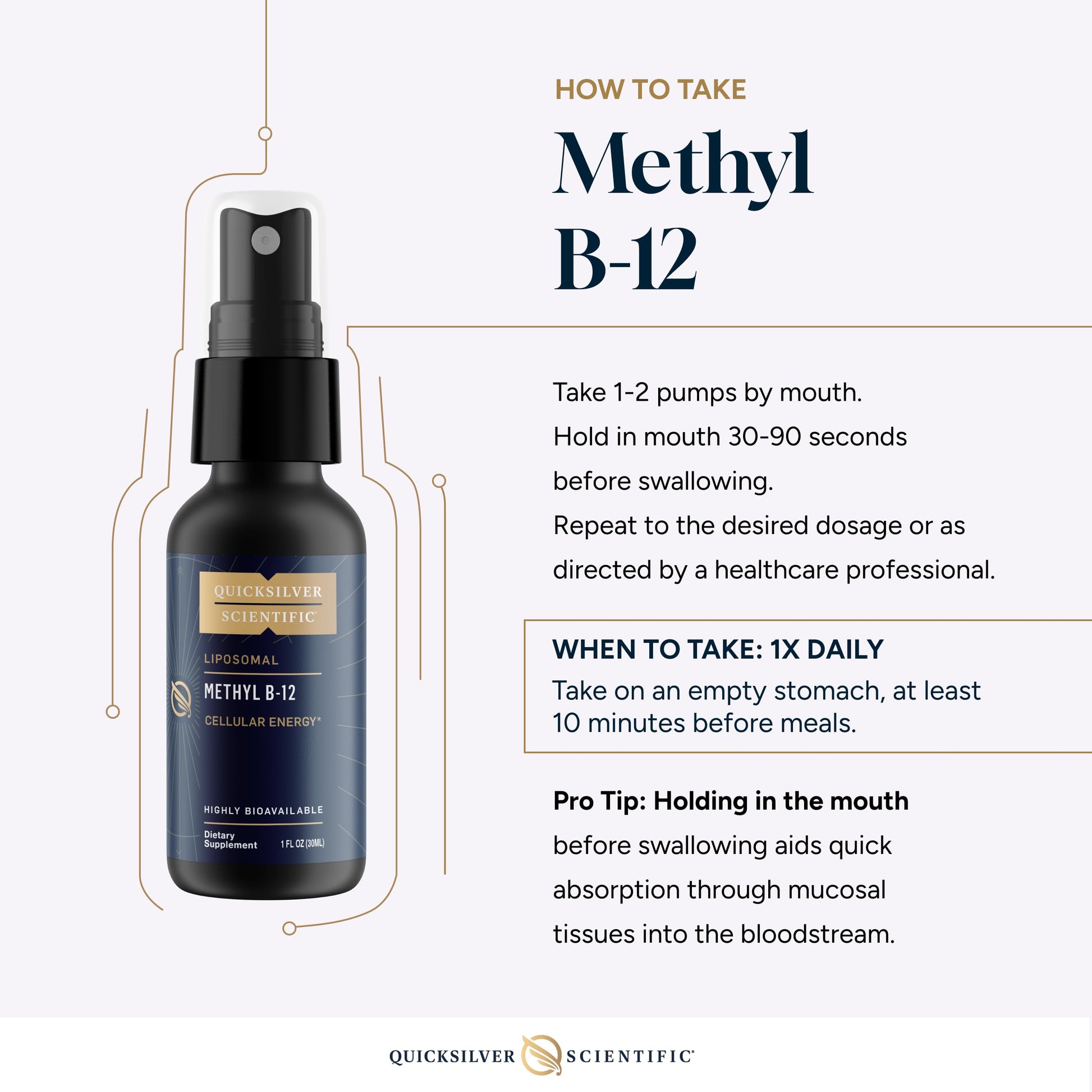 Quicksilver Scientific Methyl B12-1000mcg Vitamin B12 as Methylcobalamin - with Nano Technology for Superior Absorption - Supportive Energy Supplement (30ml / 90 Servings) Quicksilver Scientific buy supplements canada