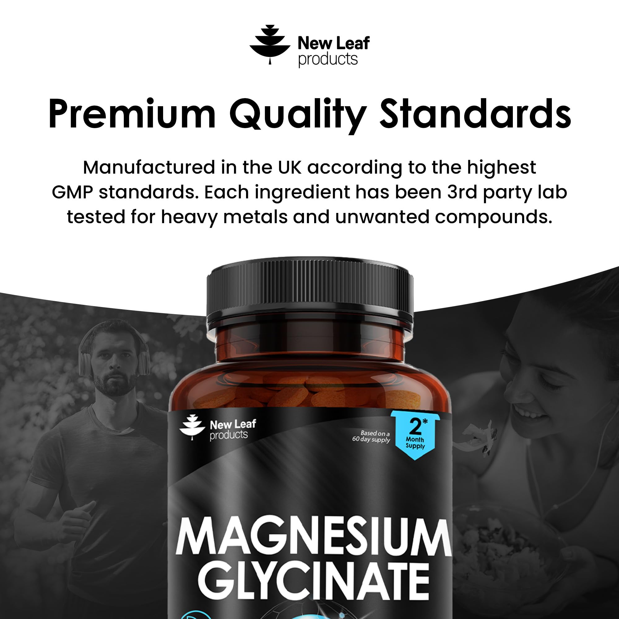Magnesium Glycinate Supplements - 1040mg of Magnesium - 120 High Strength Capsules NEW LEAF PRODUCTS buy supplements canada