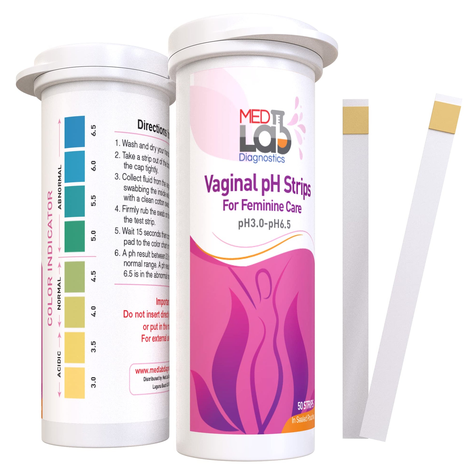 Vaginal ph Test Strips for Women(50 cnt). BV Bacterial Vaginosis and Yeast Infection Test Strips Med Lab Diagnostics buy supplements canada