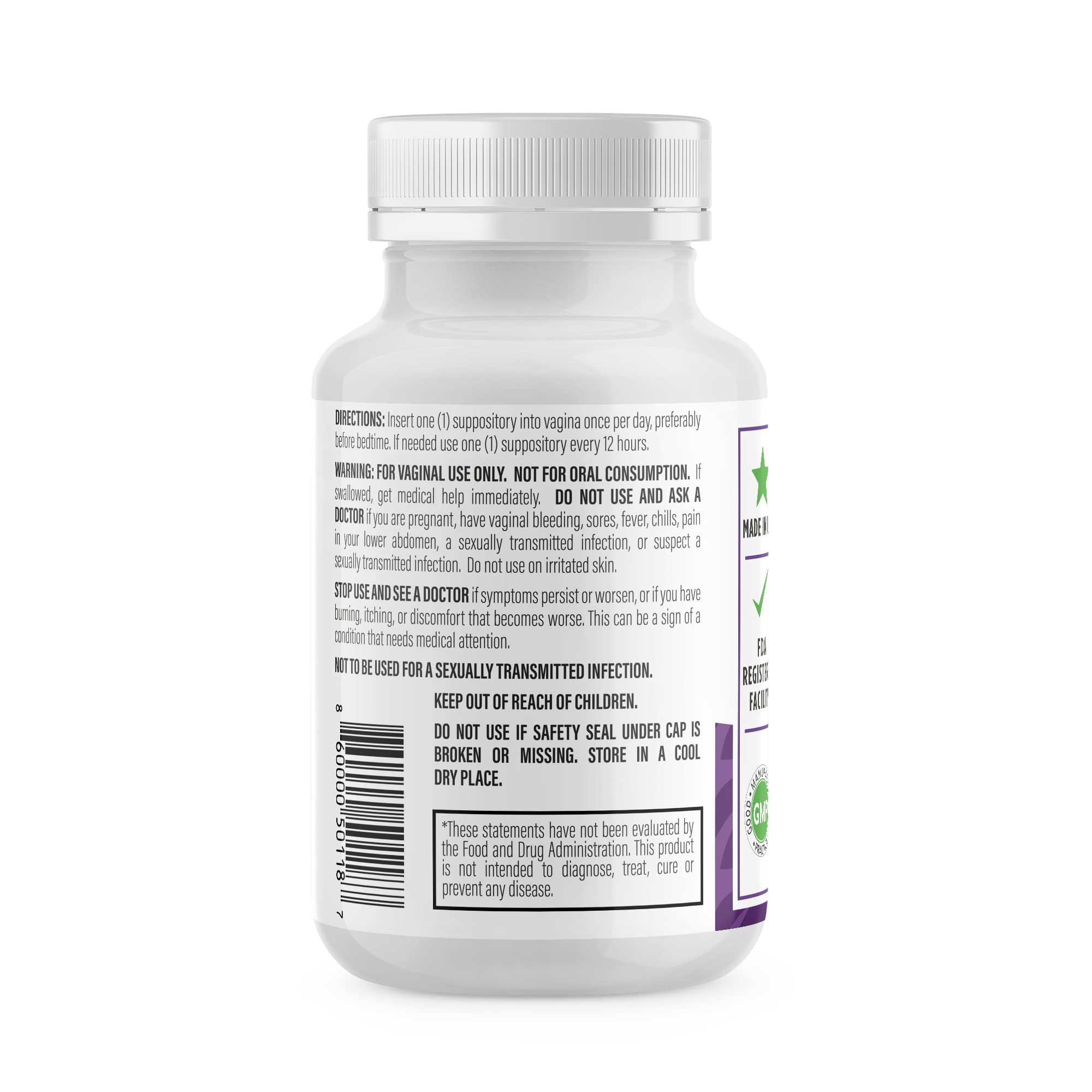 NewLife Naturals - Boric Acid Suppositories for Women pH Balance Pills - 600mg - Feminine Care NewLife Naturals buy supplements canada