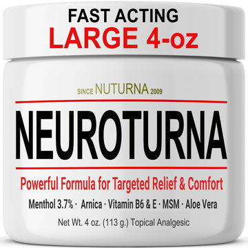 Nuturna Nerve Cream - Fast Acting Comfort for Feet, Hands, Legs & Toes - Ultra Strength Menthol, Arnica, Aloe Vera, MSM - Cooling Soothing Comfort - Non-Greasy, Paraben-Free - 4 oz Nuturna buy supplements canada