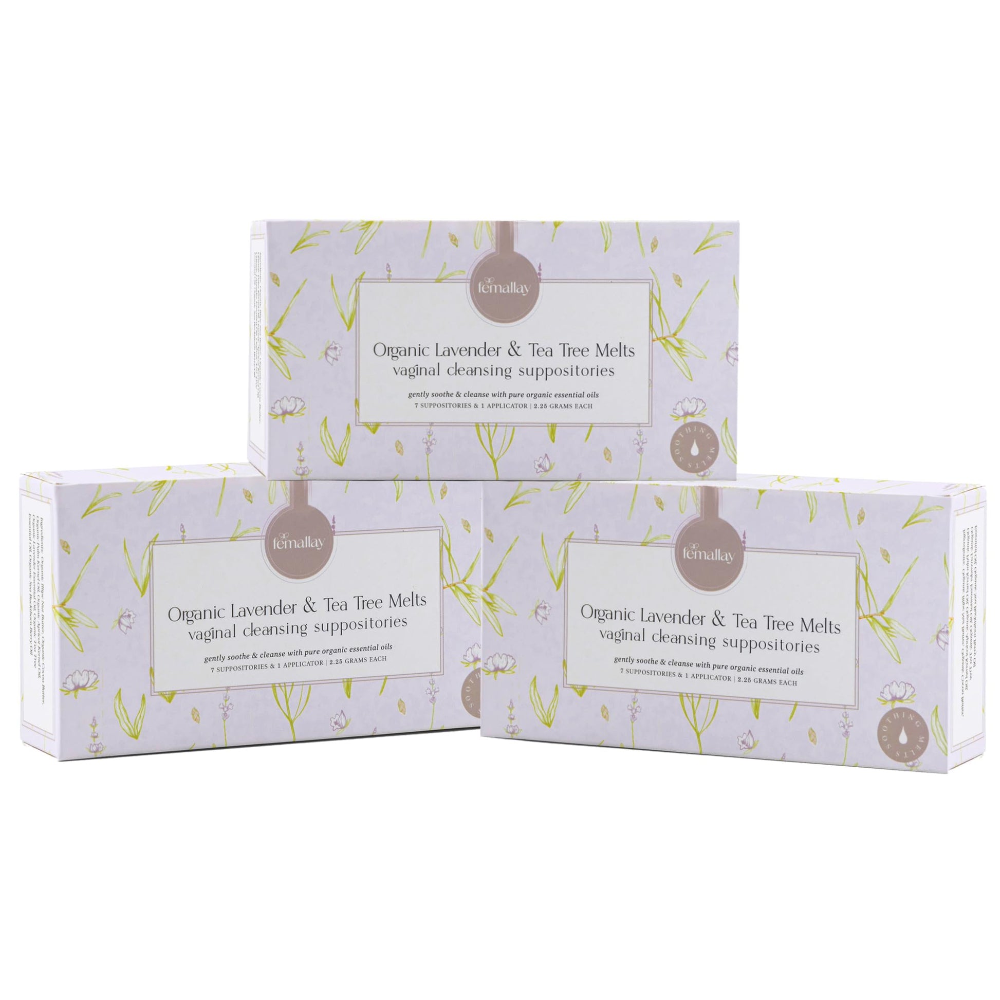 Femallay Lavender and Tea Tree Oil Vaginal Cleansing Suppositories for Hygiene, 100% Natural Melts Femallay buy supplements canada