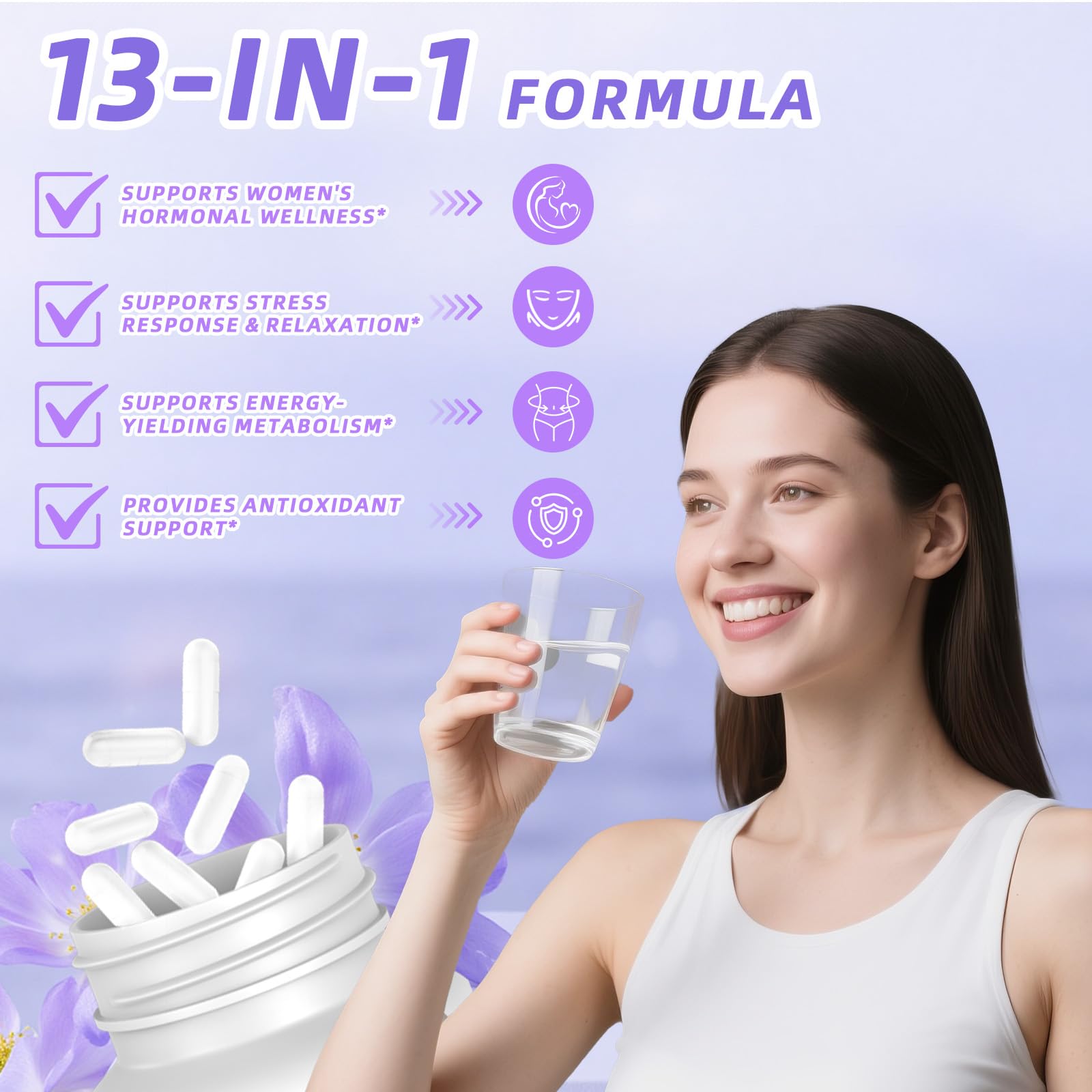 13-in-1 Myo Inositol & D-Chiro Inositol for Women PCOS,Hormonal Balance,2460mg-40:1 Ratio,Ovarian Health&Cycle Support Supplement Plus Alpha Lipoic Acid/Folate/Vitex/Magnesium/Multivitamin,120 Veg Cap Bebien fit buy supplements canada