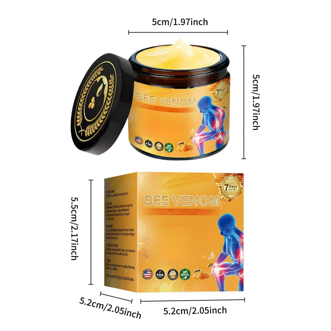 2 Pcs Bee Venom Joint Treatment Cream, Throughout Release Joint Activities Muscle and Massage Relief Gel. Yaper buy supplements canada