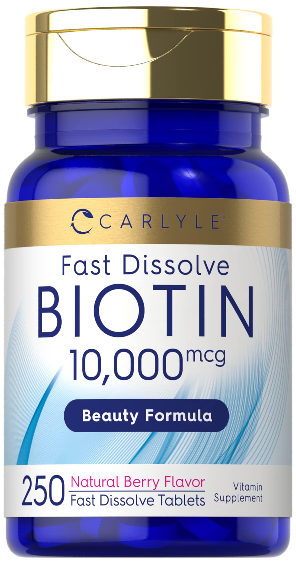 Carlyle Biotin 10000mcg | 250 Fast Dissolve Tablets | Max Strength | Vegetarian, Non-GMO, Gluten Free Supplement Carlyle buy supplements canada