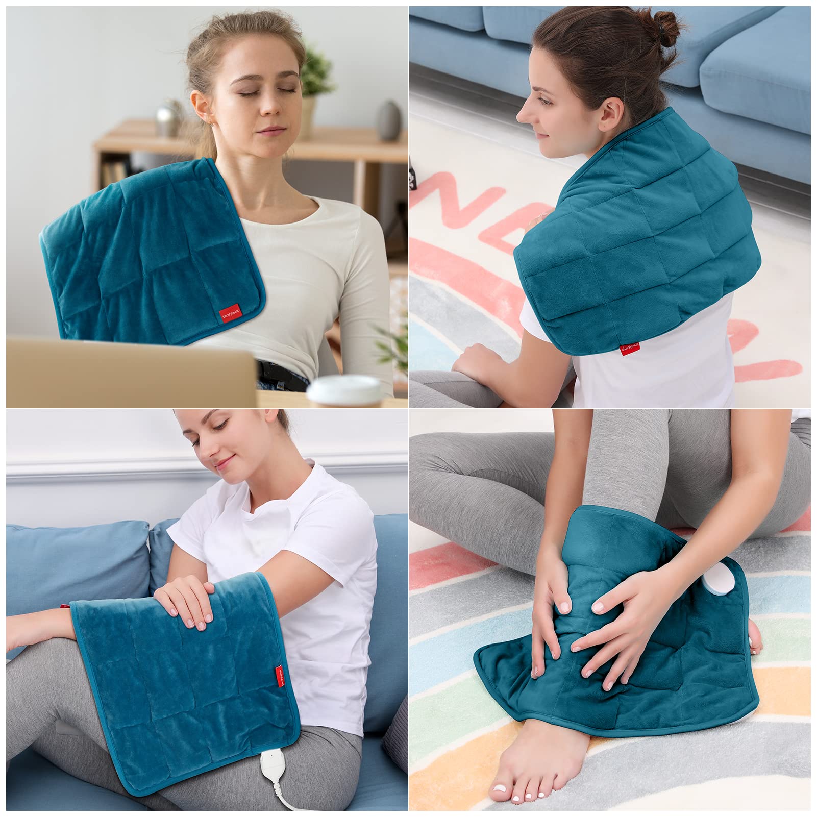 Comfytemp Full Weighted Heating Pad for Back Pain & Cramps Relief, 2.2lb Large Electric Comfytemp buy supplements canada