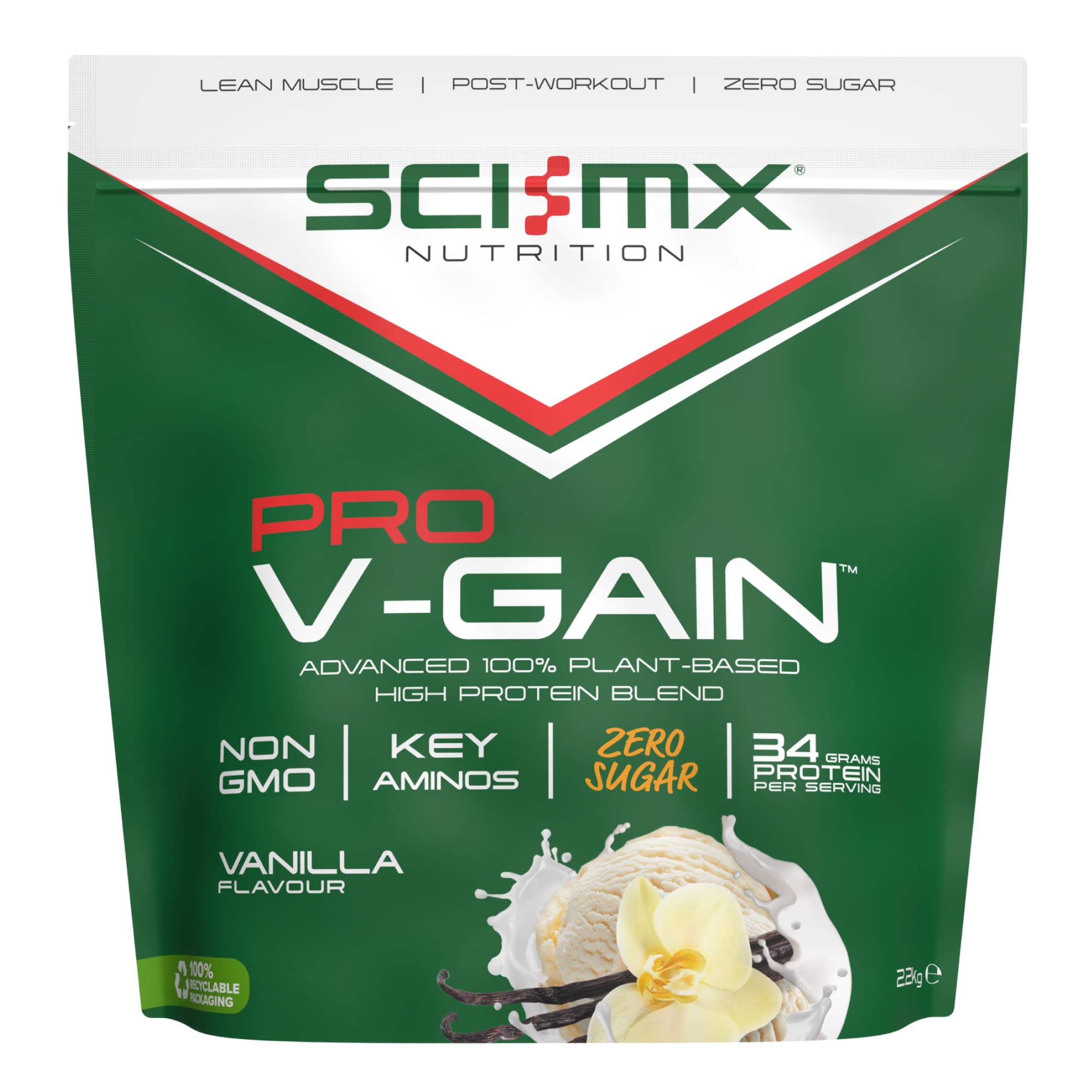 SCI-MX Pro-V Gain - 100% Vegan Vanilla Flavour Soy Protein Powder Isolate + B12 + Magnesium SCI-MX buy supplements canada