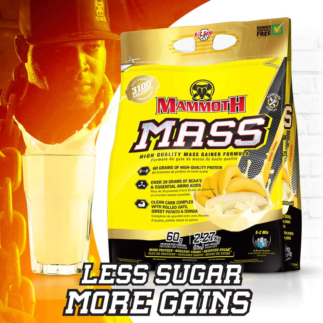 Interactive Nutrition Mammoth Mass Supplement, 5 lbs, Banana, 2.2kg Banana Mammoth buy supplements canada