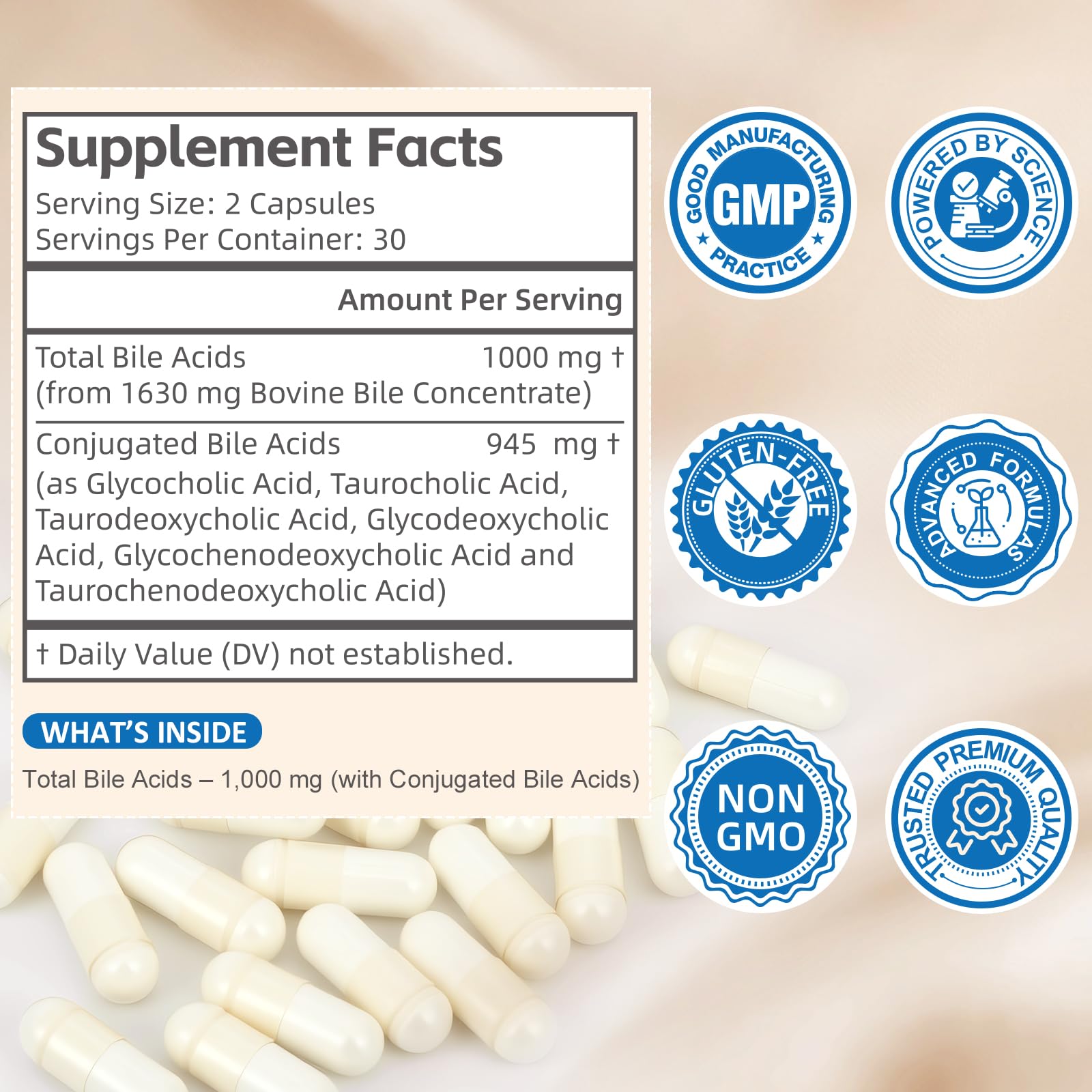 Florvyn Conjugated Bile Acid Supplement 1000mg – Supports Fat Digestion & Absorption of Fats & Fat-Soluble Nutrients, Gut Comfort & Nutrient Utilization, 60 Capsules, 30 Day Supply Florvyn buy supplements canada