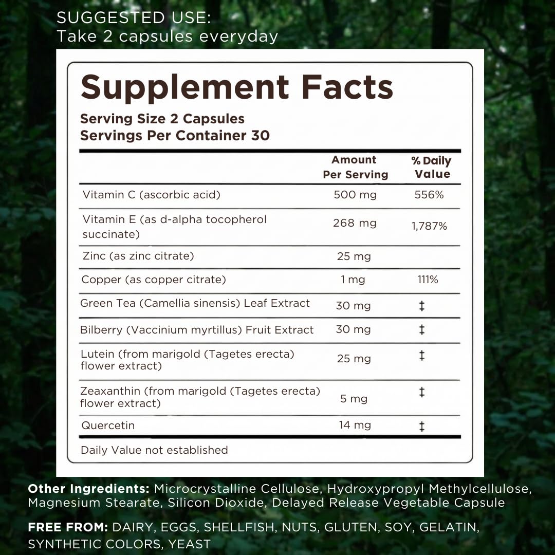 Macutene Protect Eye Vitamins for Macular Support Areds 2 with Lutein and Zeaxanthin Supplements (25mg/5mg) – Doctor Formulated Bilberry Supplement for Eyes, Lab Tested, Vegan (60 Capsules) Pristene buy supplements canada