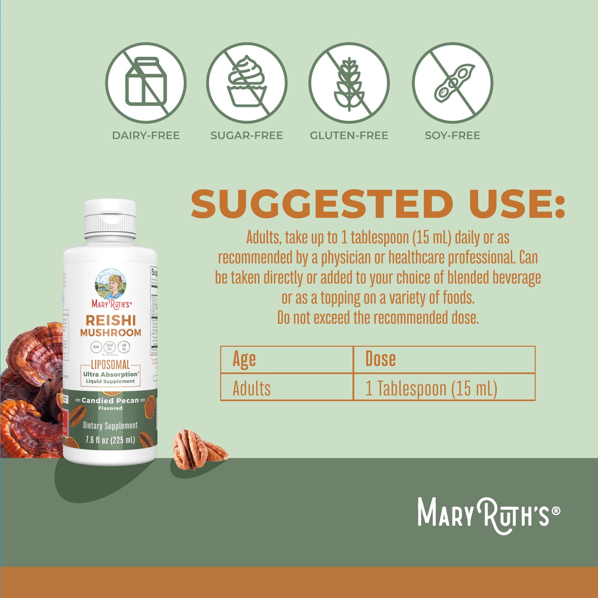 MaryRuth Organics Reishi Vegan Mushroom Supplement | Ultra Absorption Liposomal | Immune Support with 200mg Beta-Glucans, Vegan |Full Spectrum Reishi Mushrooms Fruiting Body | 7.6 oz, MARYRUTH'S buy supplements canada