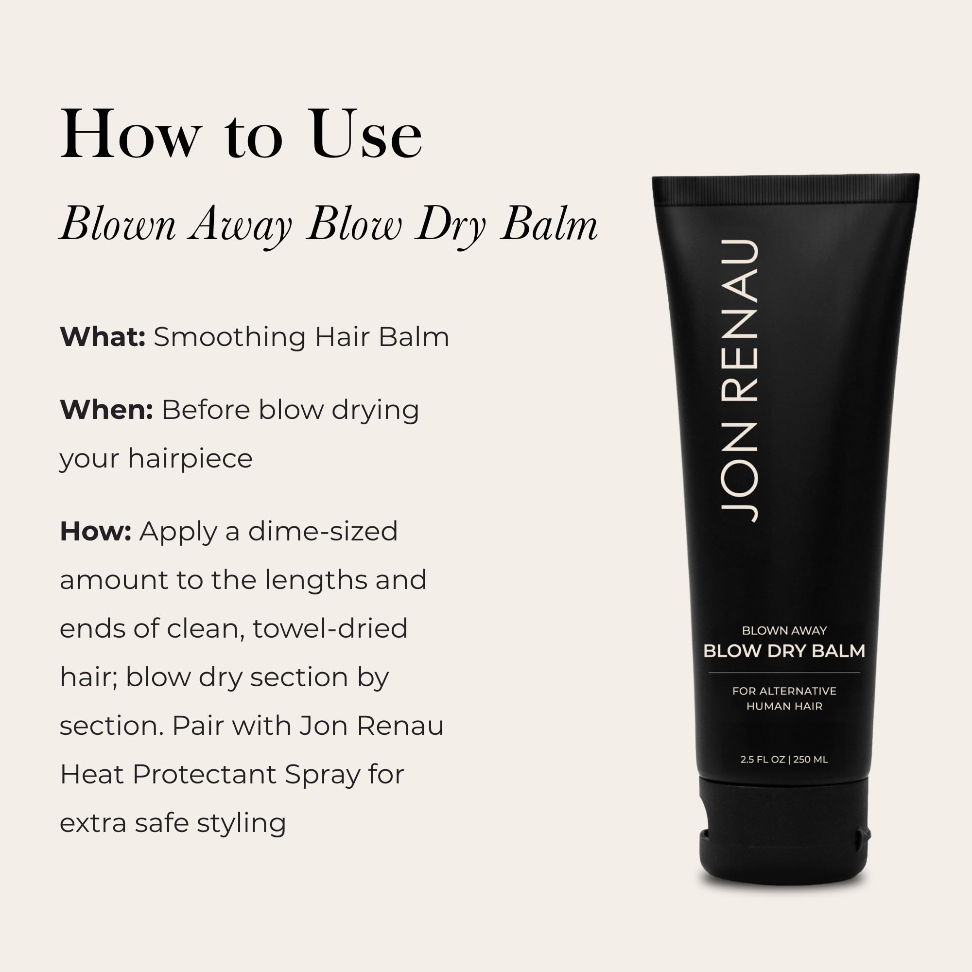 Jon Renau Blown Away Blow Dry Balm for Human Hair Wigs, Shine Enhancing Styling Balm with UV and Color Protection, Lightweight Blow Dry Balm for Human Hair Toppers and Extensions, 2.5 Oz Jon Renau buy supplements canada