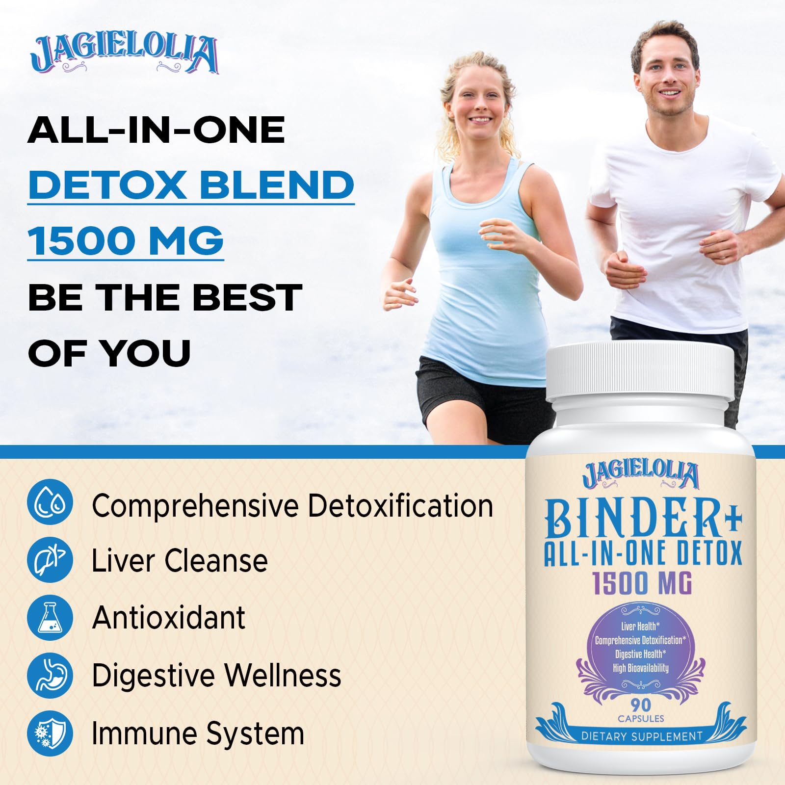 All-In-One Detox Binder Supplement 1500 MG - High Bioavailability, Liver Gut Detox Cleanse Jagielolia buy supplements canada