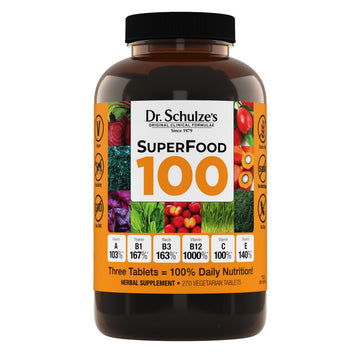 Dr. Schulze's SuperFood 100 - Everyday Superfood Supplement to Support Overall Wellness - Mutivitamin Support for Cellular Nutrition & Energy - Clean Ingredients - Gluten-Free & Dairy-Free - 270 Count Dr. Schulze's buy supplements canada