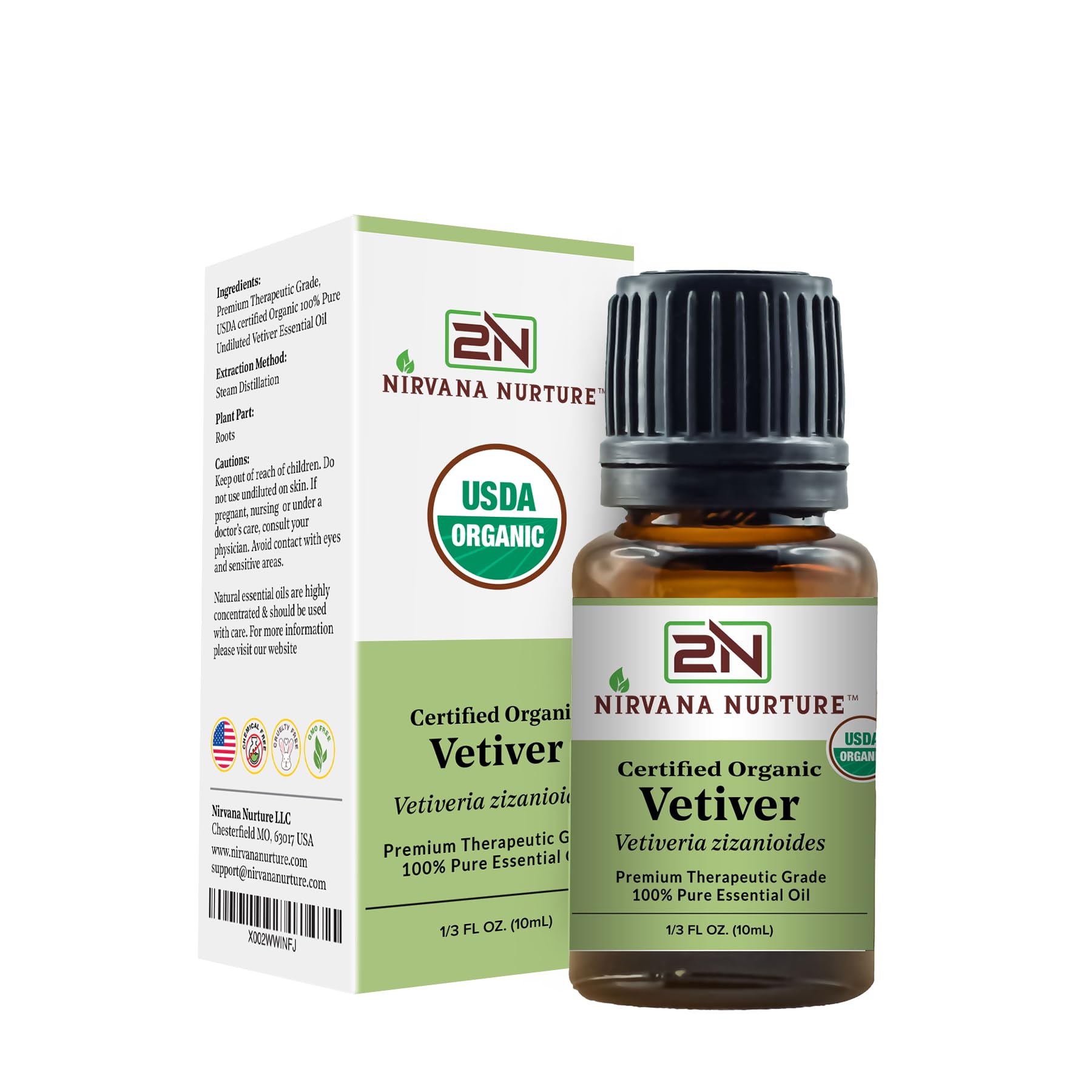 Nirvana Nurture Vetiver Essential Oil USDA Certified Organic 100% Pure Premium Therapeutic Grade Nirvana Nurture buy supplements canada