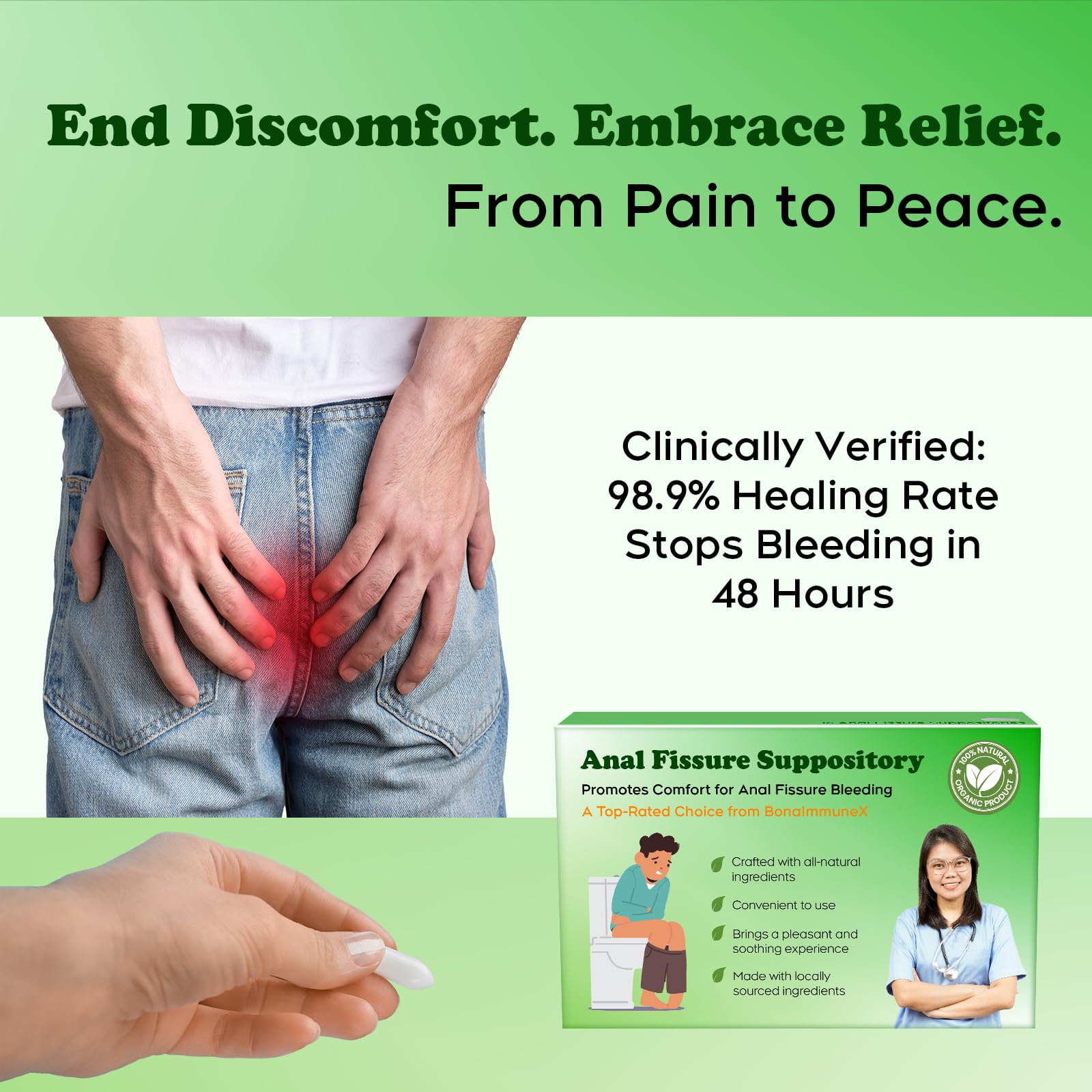 Peralpow Anal Fissure Suppositories | Expert-Formulation for Rectal Bleeding Associated with Hemorrhoids, Anus Fissures, Diarrhea & Constipation | Curcuminoids & Turmeric Extract | 16 Inserts Peralpow buy supplements canada