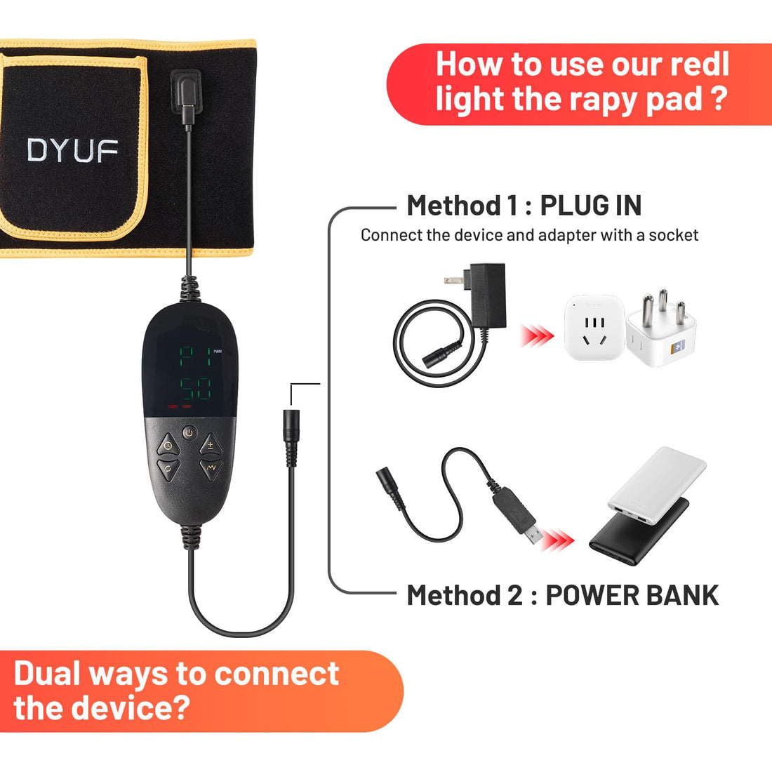 Red Light Therapy Belt DYUF Infrared Light Therapy : Muscle Recovery, Pain Relief, and Healing Device DYUF buy supplements canada