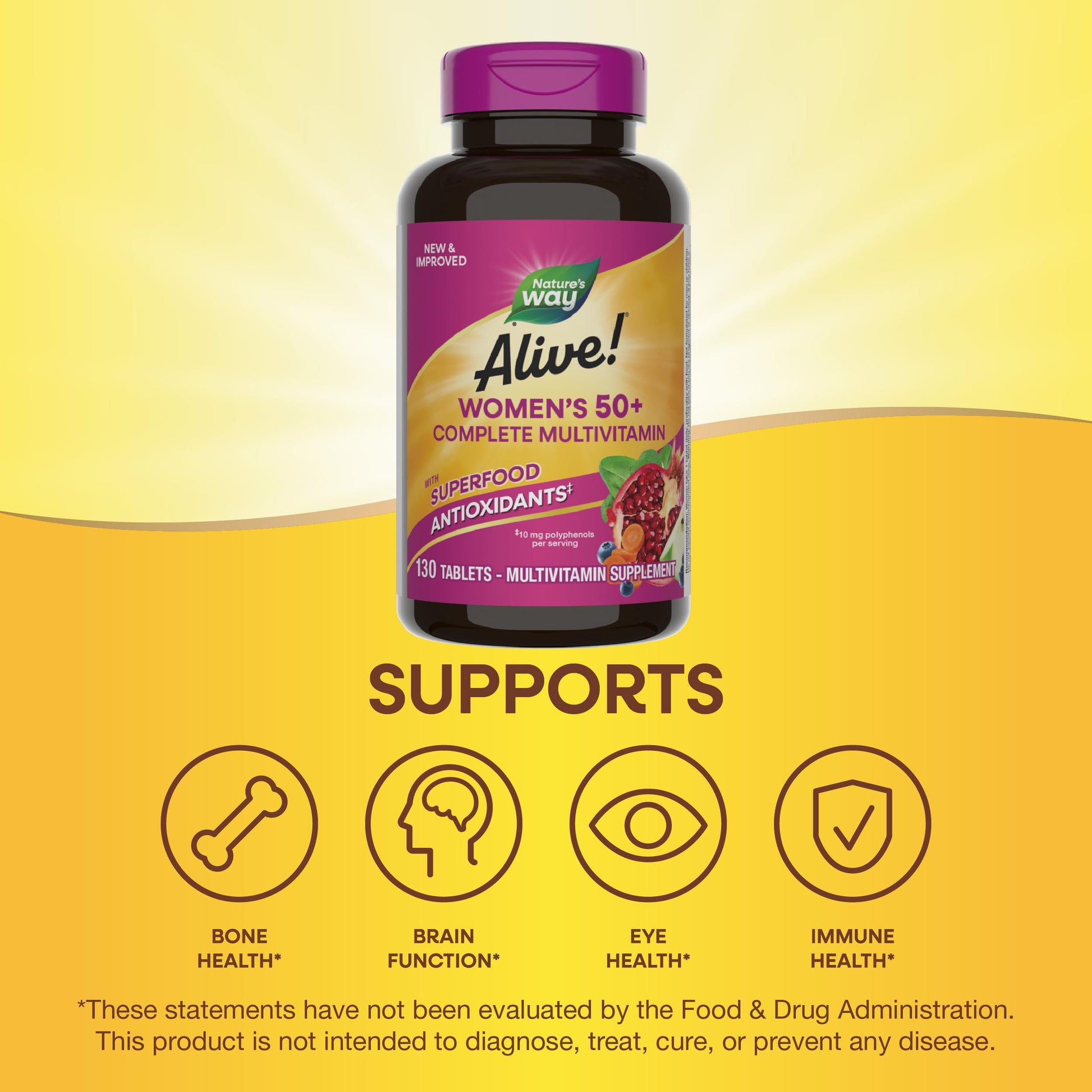 Nature's Way Alive! Women's 50+ Complete Multivitamins, Supports Healthy Heart, Brain, Bones Nature's Way buy supplements canada