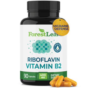 ForestLeaf Vitamin B2 Riboflavin 400mg - Energy, Skin & Cellular Health Supplement - Nervous System Support - Vitamin B 2 VIT B - Non-GMO & Gluten Free ForestLeaf buy supplements canada
