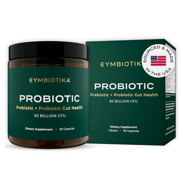 CYMBIOTIKA Probiotic + Prebiotic, 60 Billion CFU - 19 Strains, Gut Health Supplement for Women & Men, Immune Support, Digestive Health, & Gut Balance, 90 Capsules, 1 Month Supply, Made in USA CYMBIOTIKA buy supplements canada
