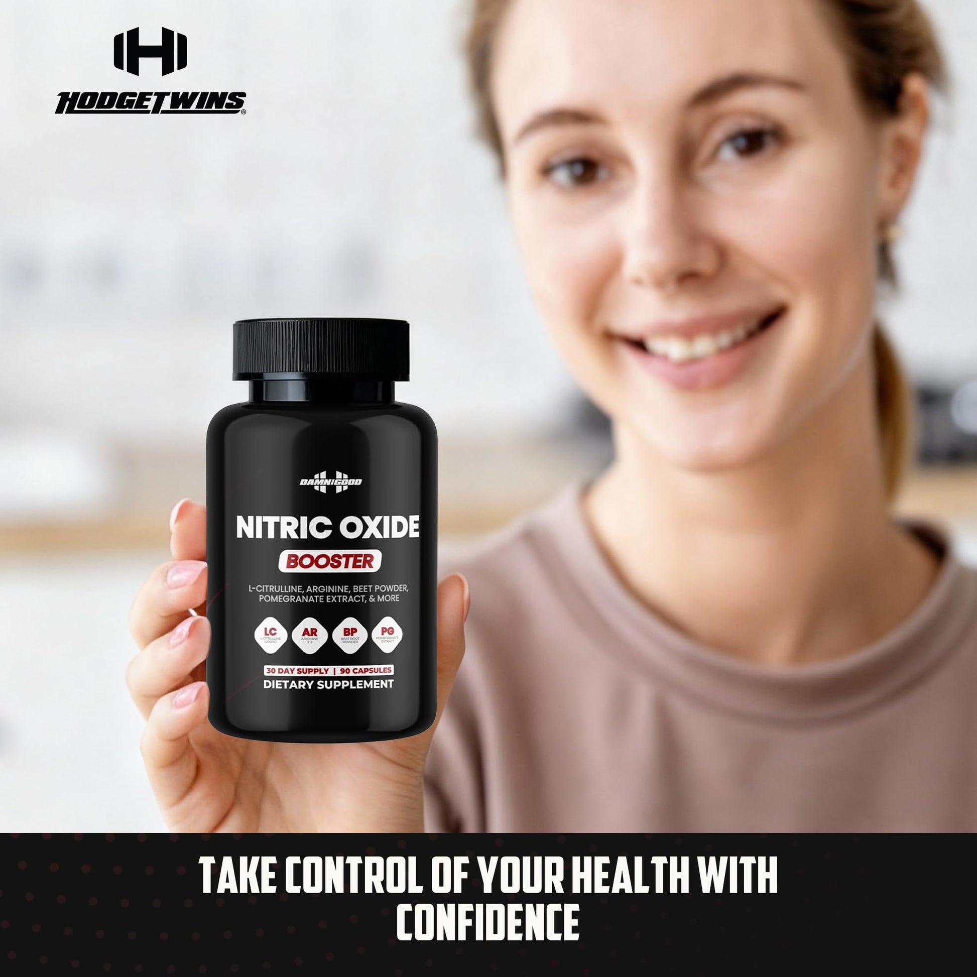 DAMN GOOD The Hodge Twins Nitric Oxide Booster – Beet Root Nitric Oxide & Arginine Citrulline Supplement, Pomegranate Blend for Workout Drive, Endurance Support & Pump Power - 90 Capsules DAMN GOOD buy supplements canada
