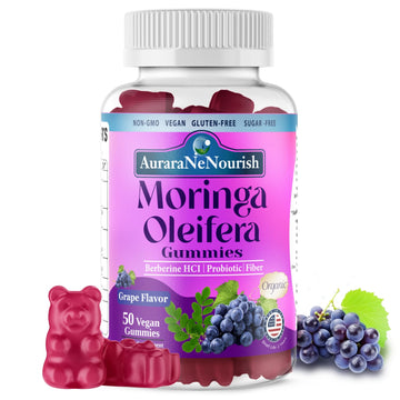 AuraraNeNourish Organic Moringa Oleifera Gummies for Women & Men, 8-in-1 Superfood Blend w. Berberine HCl & Moringa Leaf Extract for GLP-1 Support & Energy Immune Joint & Gut Health Sugar-Free AuraraNeNourish buy supplements canada