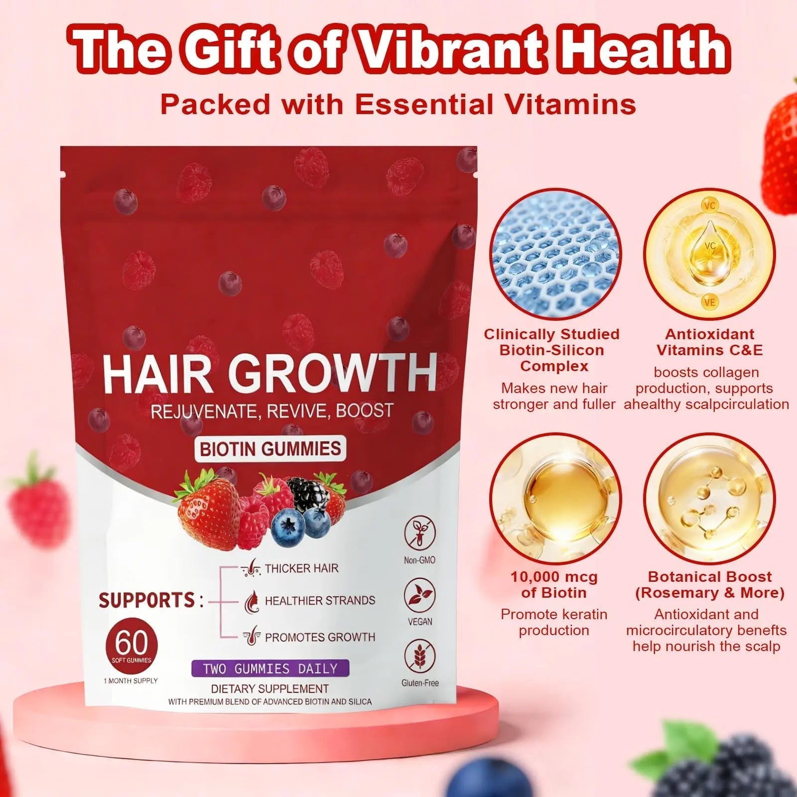 LUIMOLL Lumin Hair Growth Gummies – Daily Hair Nourishment with Biotin, Collagen & Botanical Extracts – Supports Thicker, Stronger & Healthier-Looking Hair LUIMOLL buy supplements canada