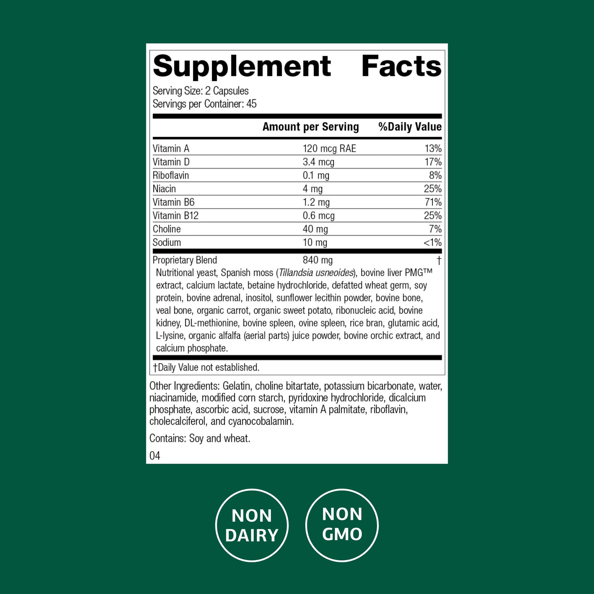 Standard Process Senaplex - Nervous System Support with Niacin, Vitamin B12 & B6 - Supports Brain Health & Cellular Health - Offers Antioxidant Activity - Non-Dairy - 90 Capsules (45 Servings) Standard Process Inc. buy supplements canada