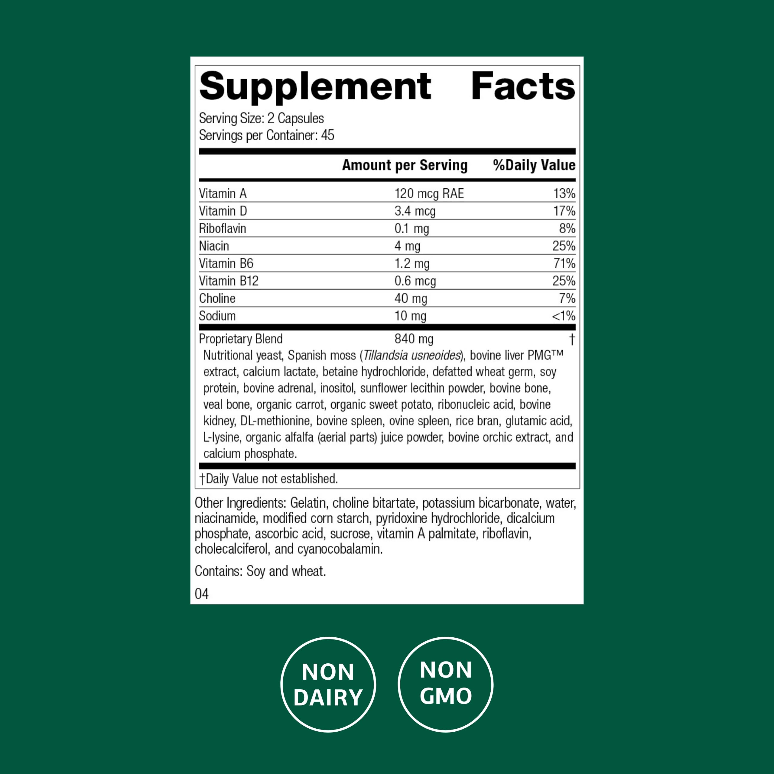 Standard Process Senaplex - Nervous System Support with Niacin, Vitamin B12 & B6 - Supports Brain Health & Cellular Health - Offers Antioxidant Activity - Non-Dairy - 90 Capsules (45 Servings) Standard Process Inc. buy supplements canada