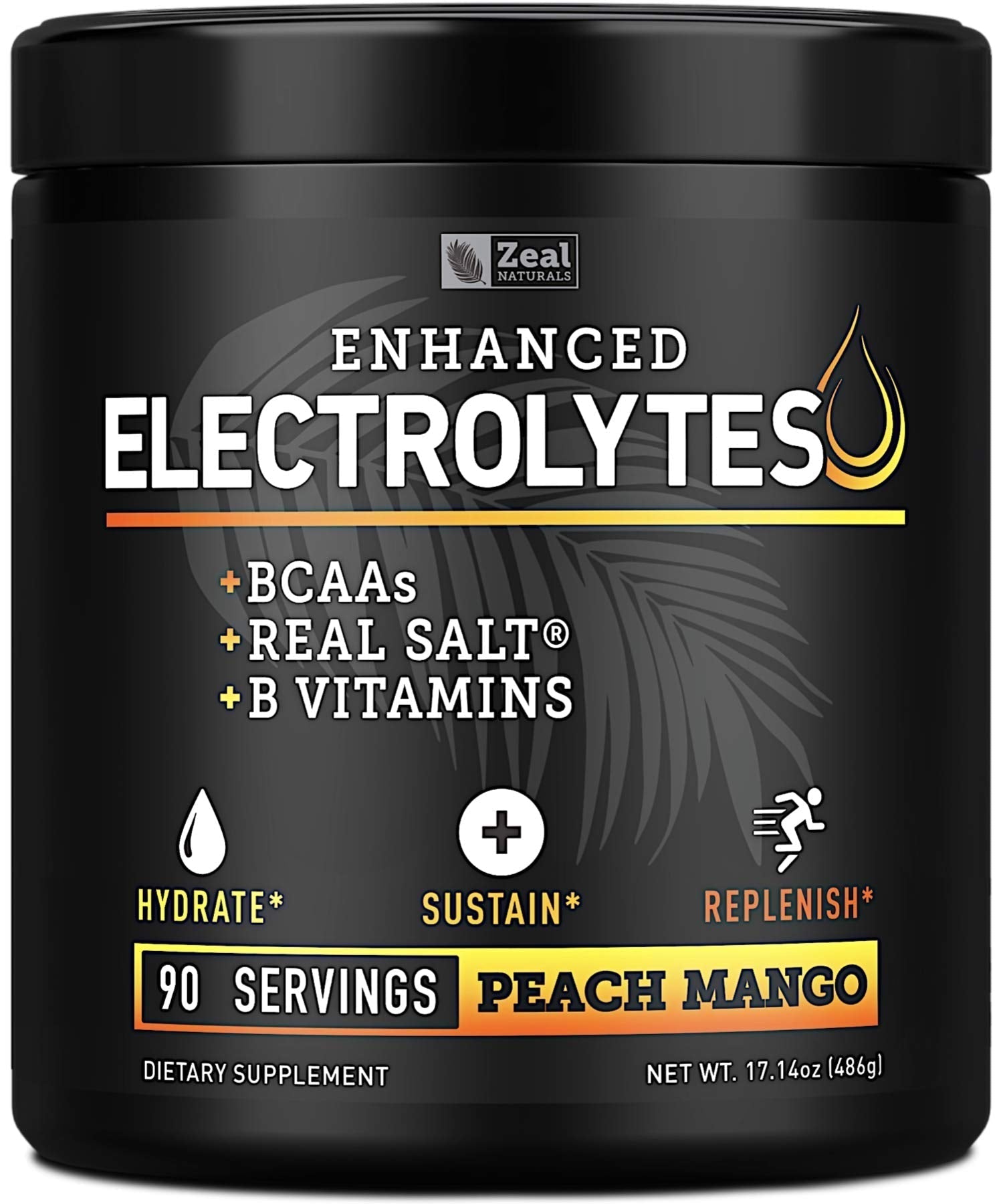 Enhanced Electrolyte Powder (Peach Mango | 90ct.) + BCAA, B-Vitamins & Real Salt Zeal Naturals buy supplements canada