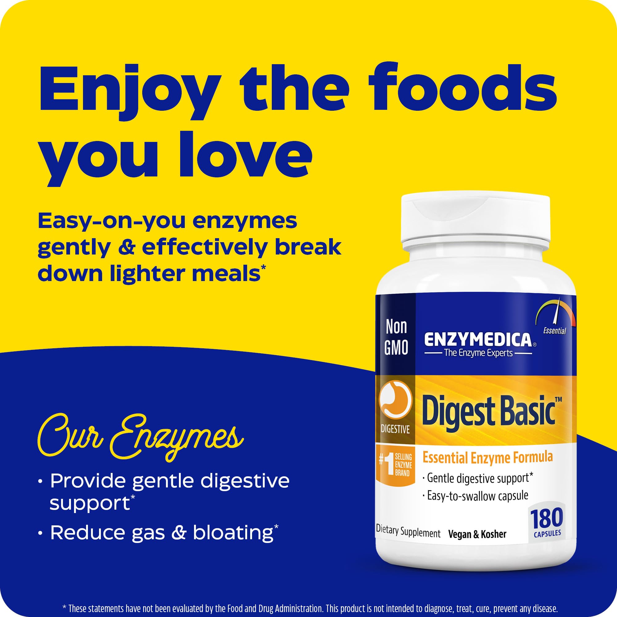 Enzymedica Digest Basic, Digestive Enzymes for Sensitive Stomachs, Offers Fast-Acting Enzymedica buy supplements canada